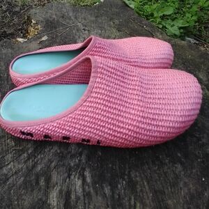 Marni Pink Raffia Woven Mules
